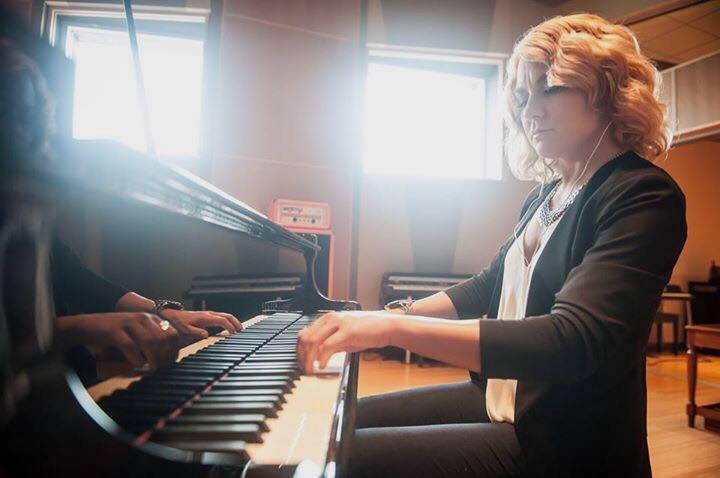 Woman playing piano