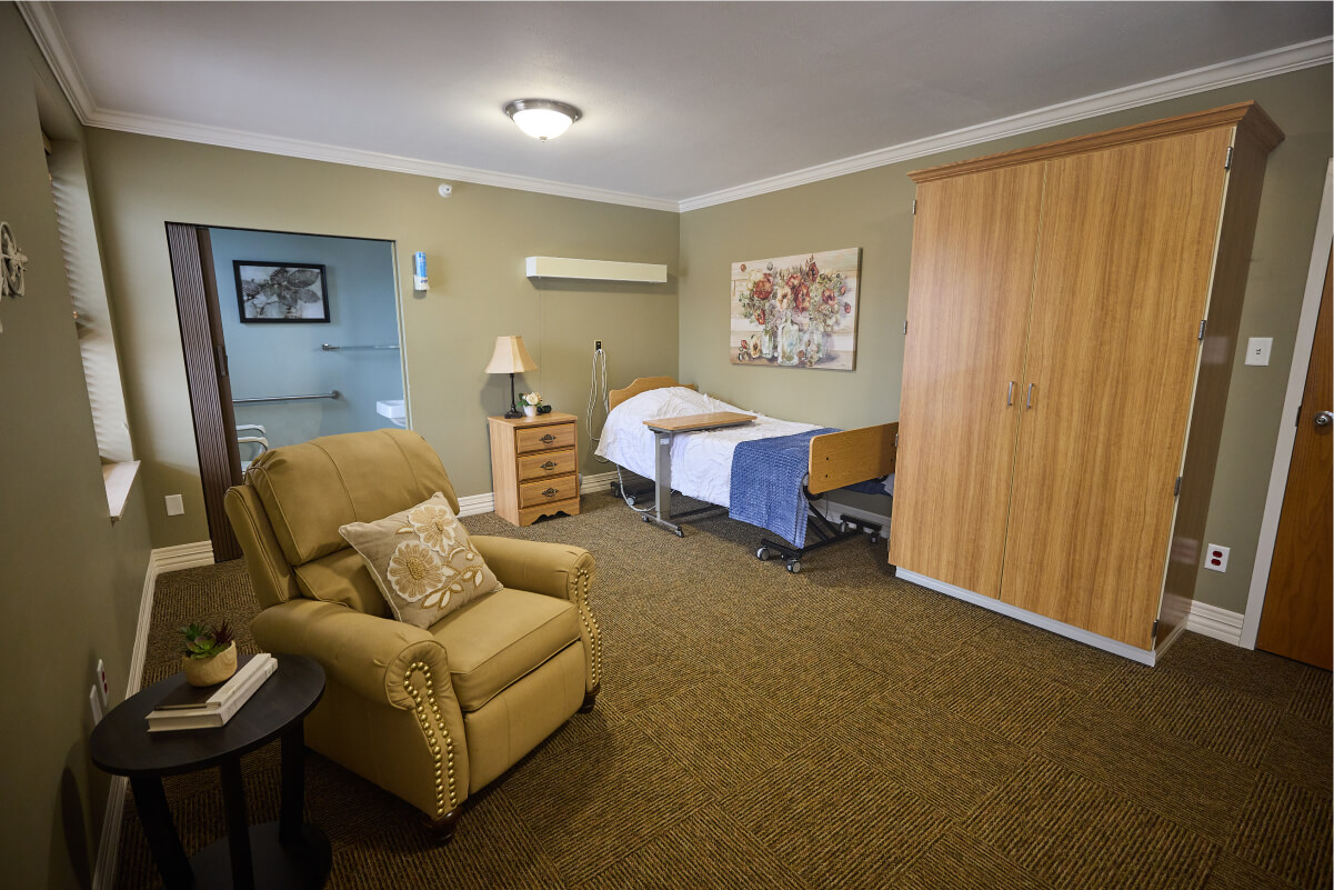 Rehab room with medical bed