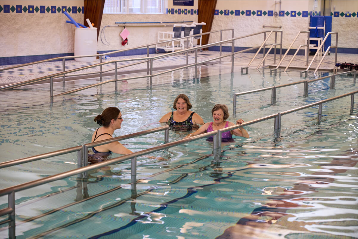 Women swimming in pool