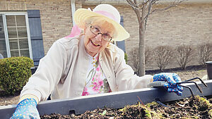 Senior woman gardening