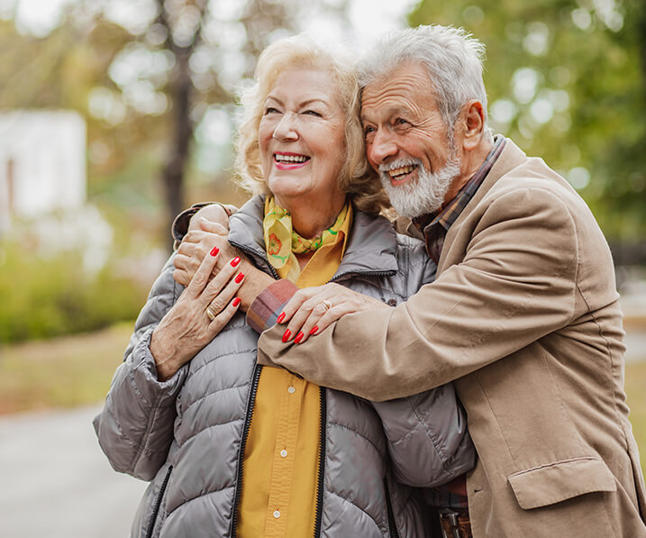 Man and woman hugging