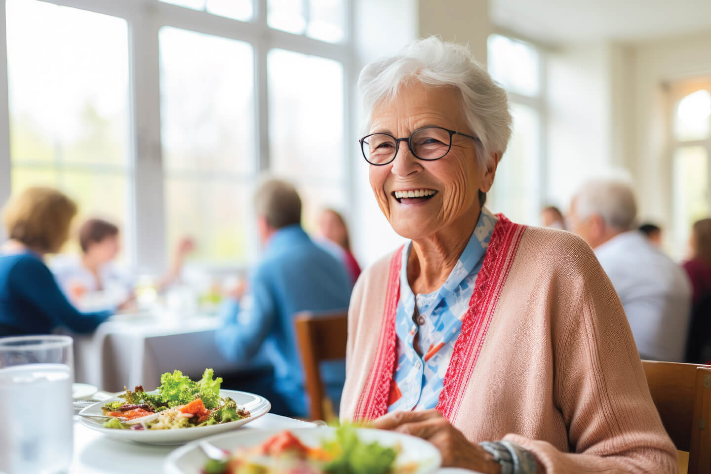 Senior woman enjoying a salad