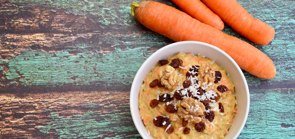 bowl of carrot and walnut oatmeal