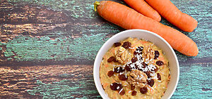bowl of carrot and walnut oatmeal