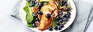 Blueberry and chicken lettuce wraps