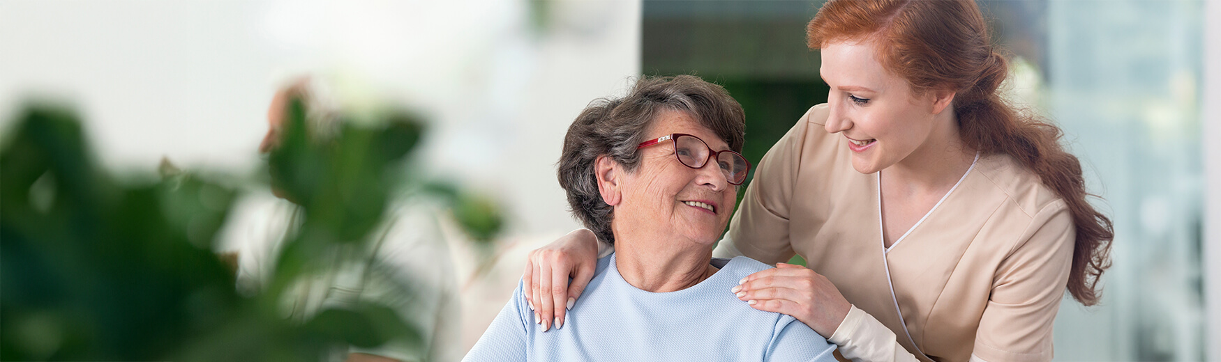 Nurse with senior woman