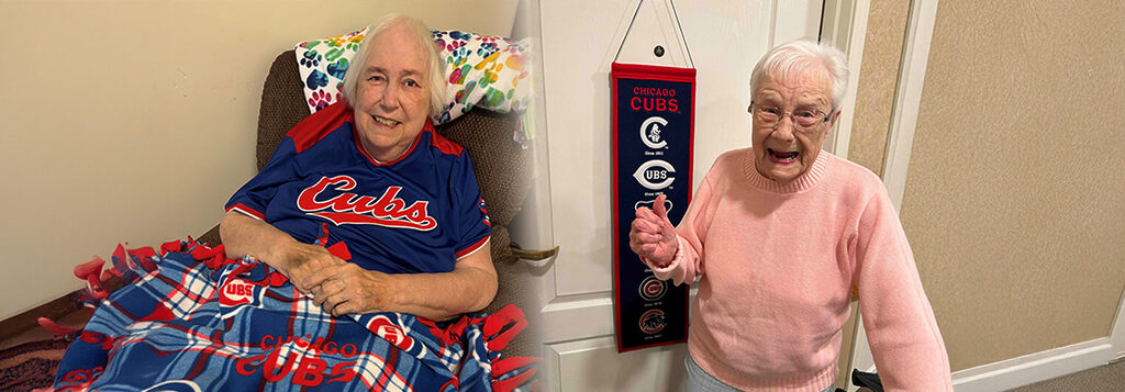 Heritage Pointe Huntington Residents with Cubs merch