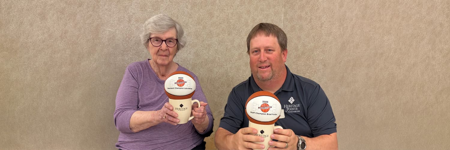 Heritage Pointe Huntington resident Lois march madness bracket winner